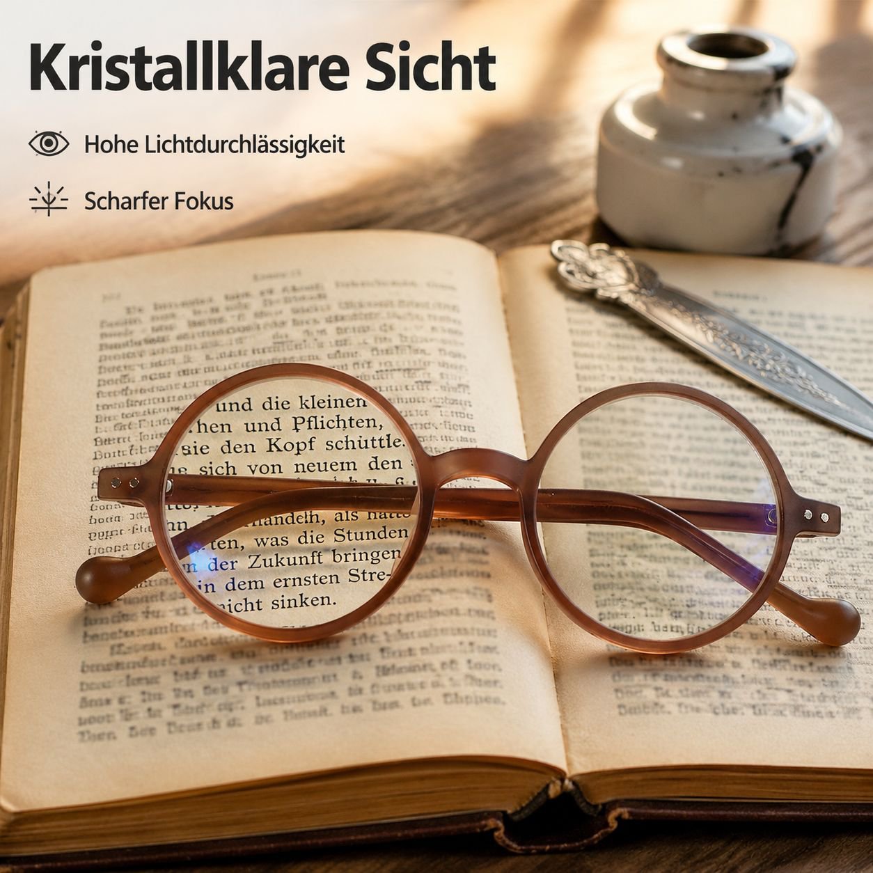 Stilvolle, runde Retro-Lesebrille für Damen und Herren, ultraleicht