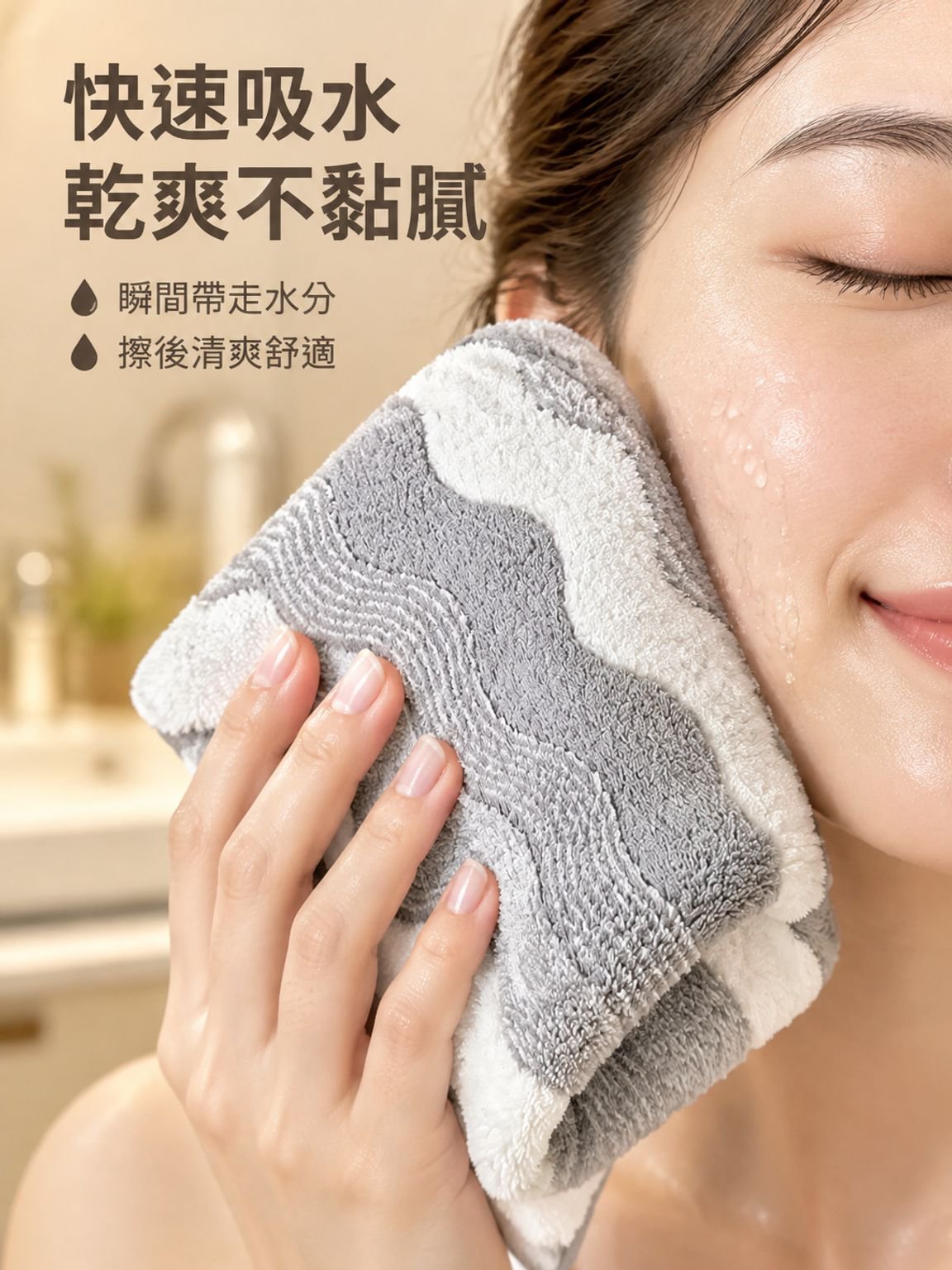 珊瑚絨雙拼色毛巾吸水舒軟家用擦臉巾