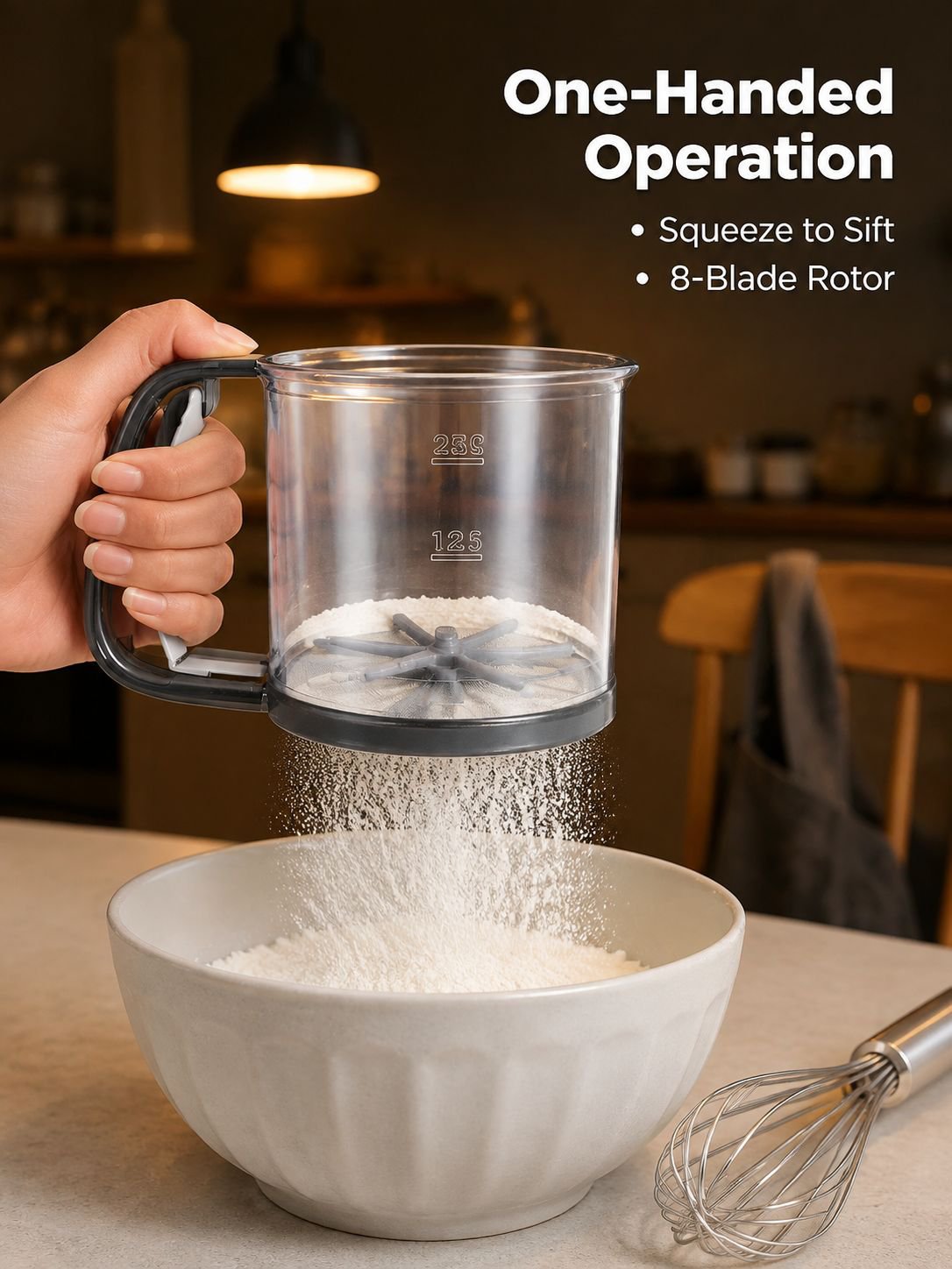 Semi-automatic Handheld Flour Sieve
