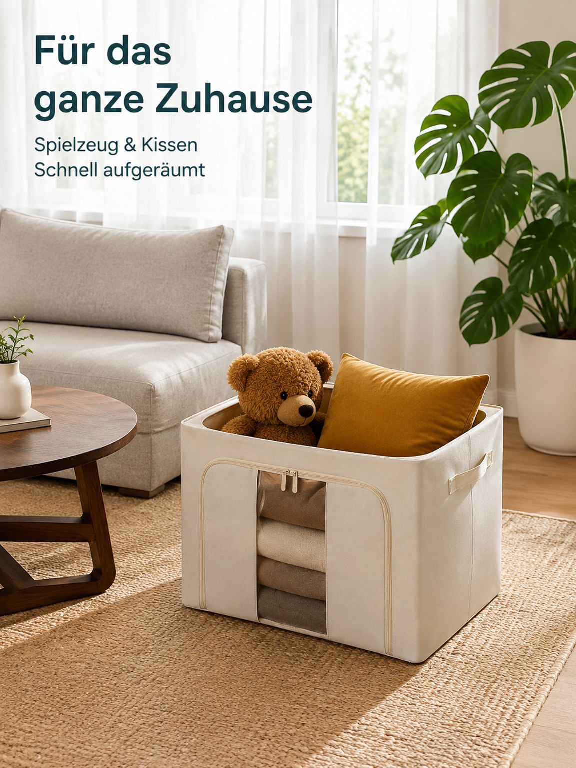 Moderne Aufbewahrungsbox mit elegantem Design und Stahlrahmen