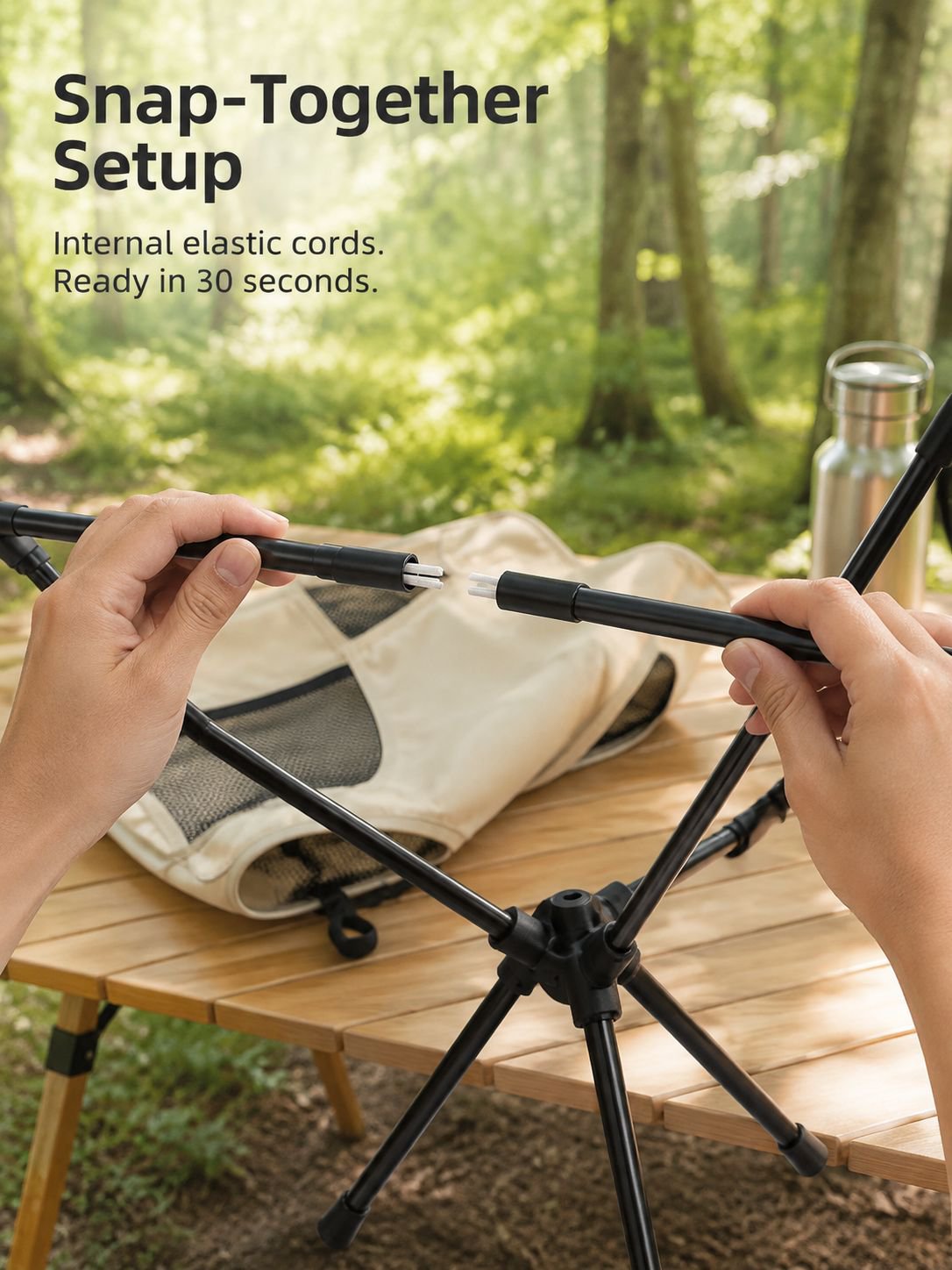 Foldable beach chair for relaxing by the seaside