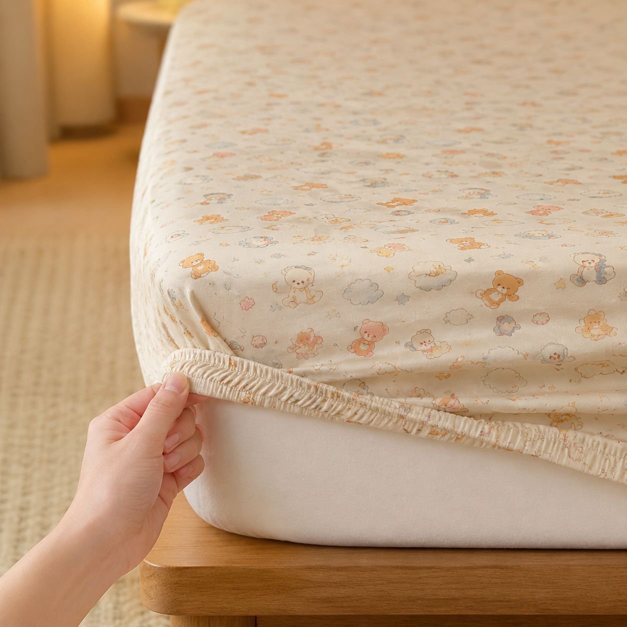 Soft and Breathable Summer Bed Skirt and Sheet, Romantic Color, Easy Storage and Organization