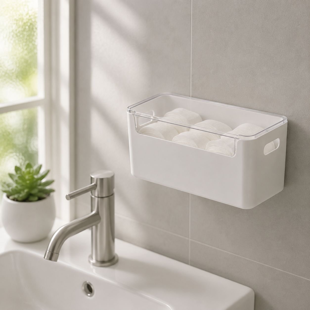 Simple Wall-mounted Storage Box for Bathroom