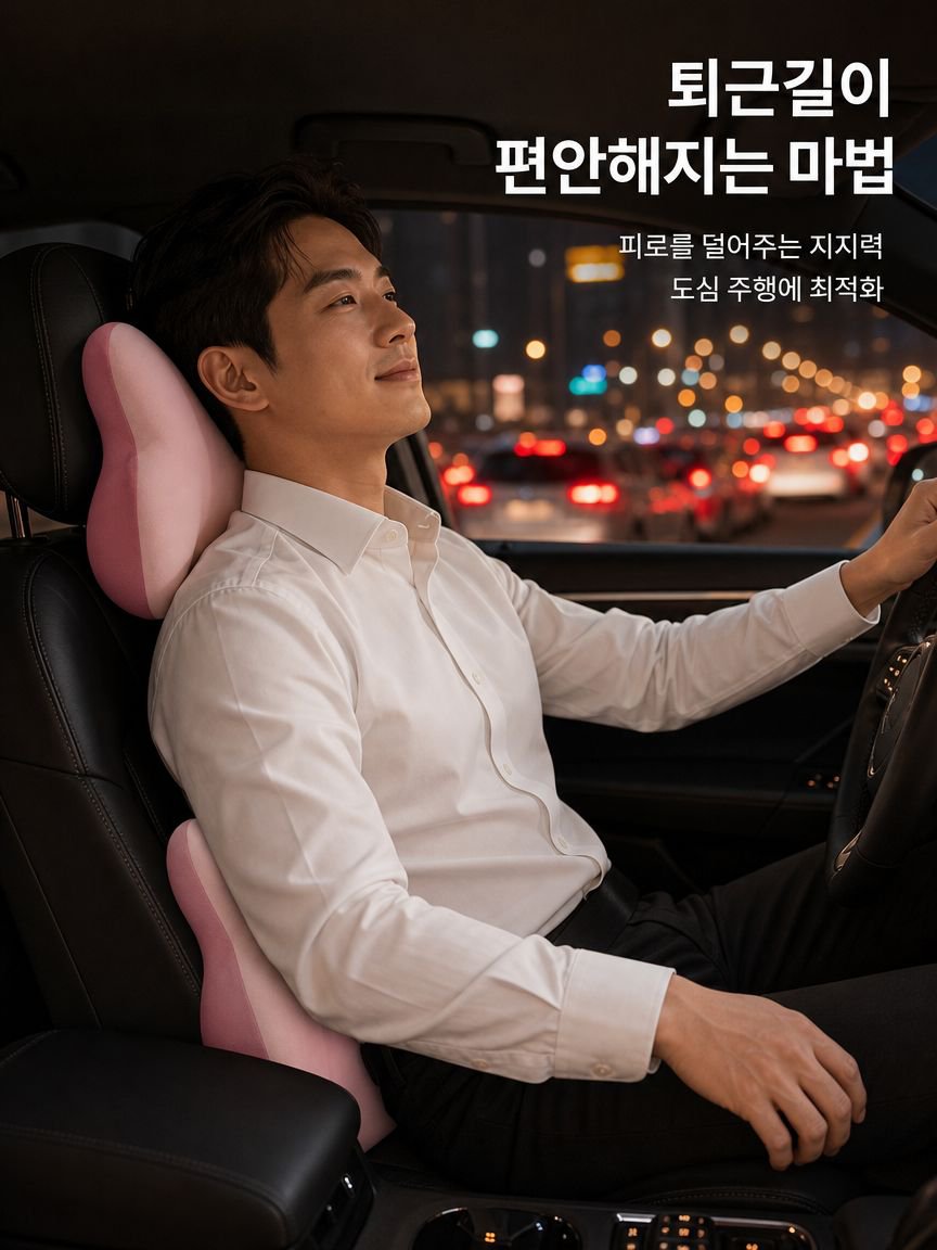 자동차 헤드레스트 허리쿠션 목베개 허리받침 세트