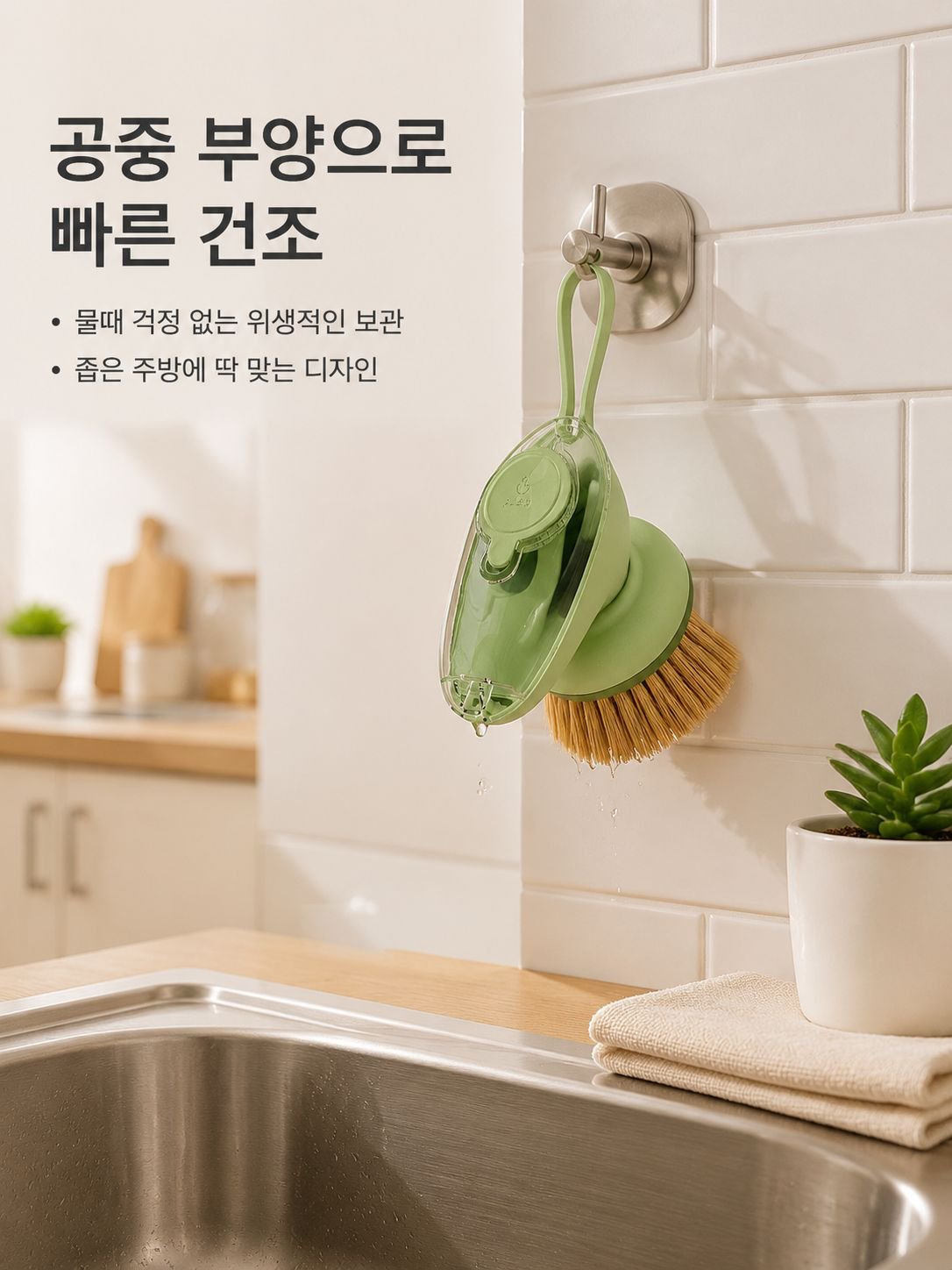 원터치 액체 주입 냄비 솔 매직 클리너