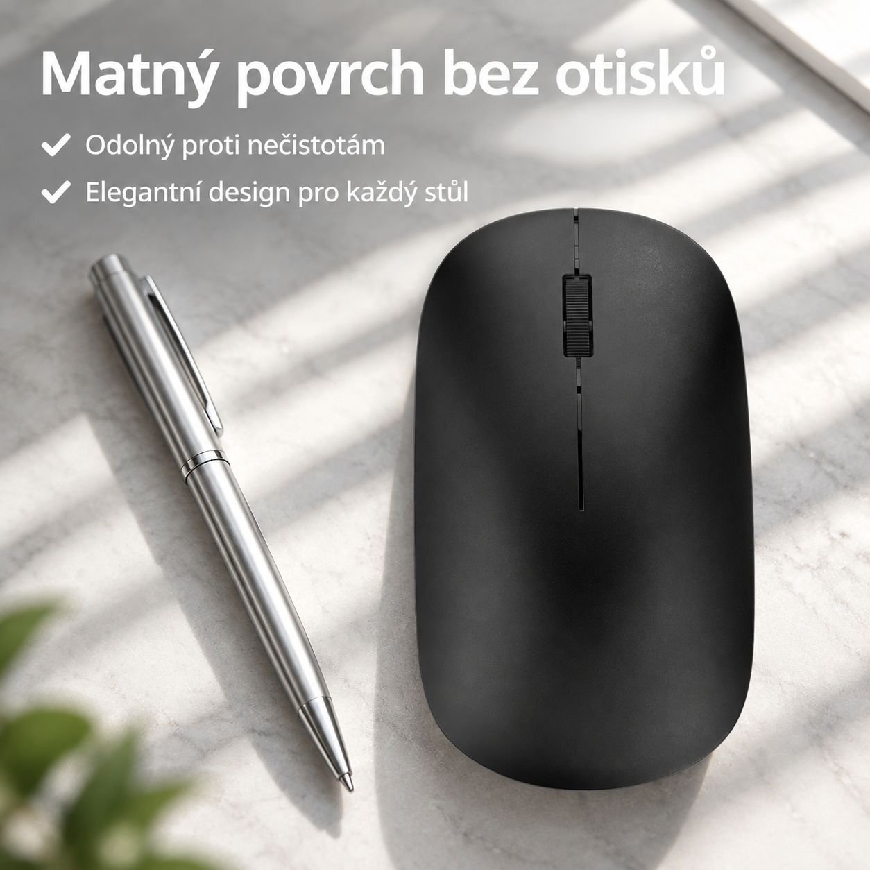 Ergonomická bezdrátová tichá Bluetooth myš