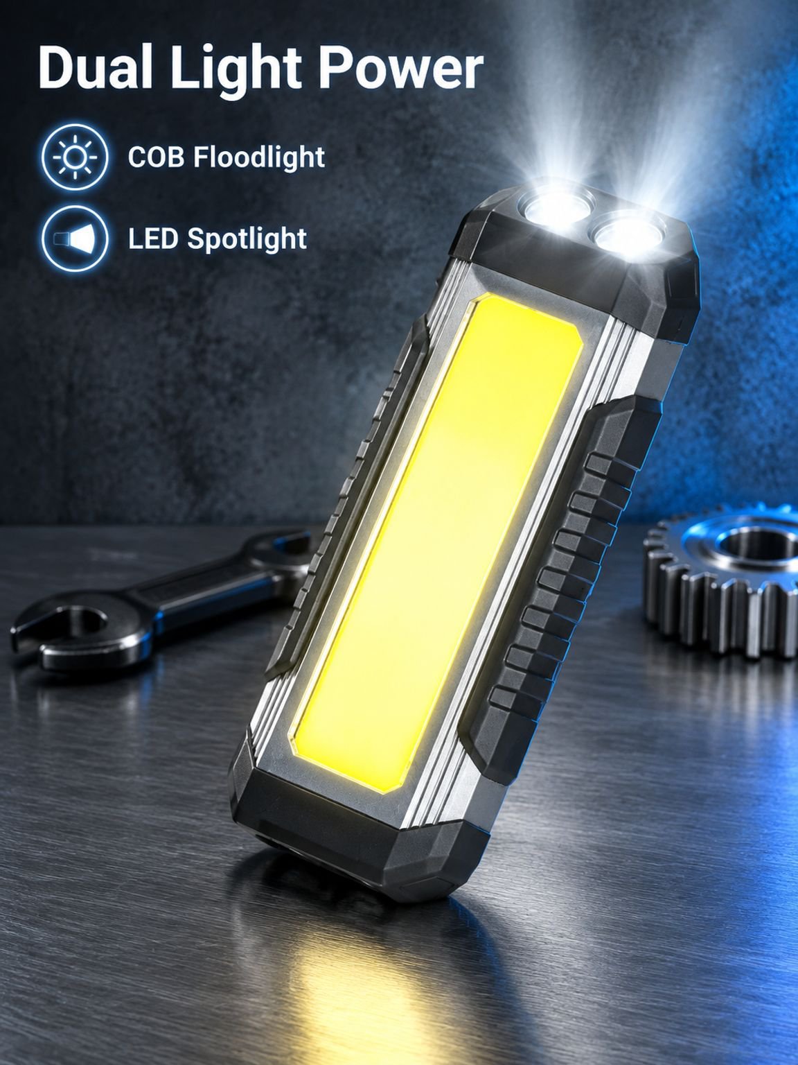 Magnetic handheld high-powered flashlight