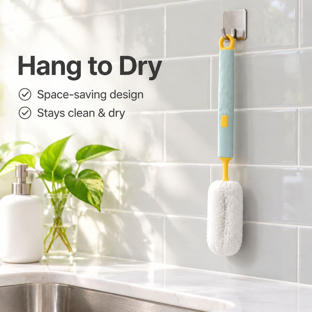 Long Handle Scouring Pad Bottle Brush Replaceable Cup Cleaning Brush for Tumblers