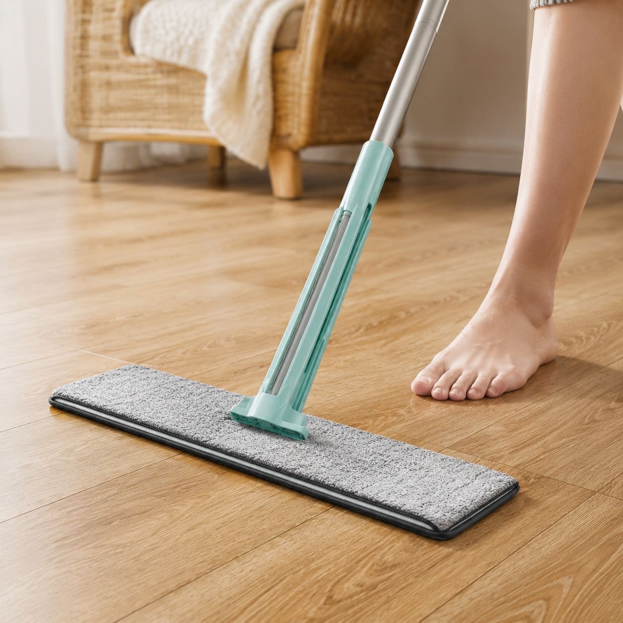 Accessoire de nettoyage sol bois avec microfibre