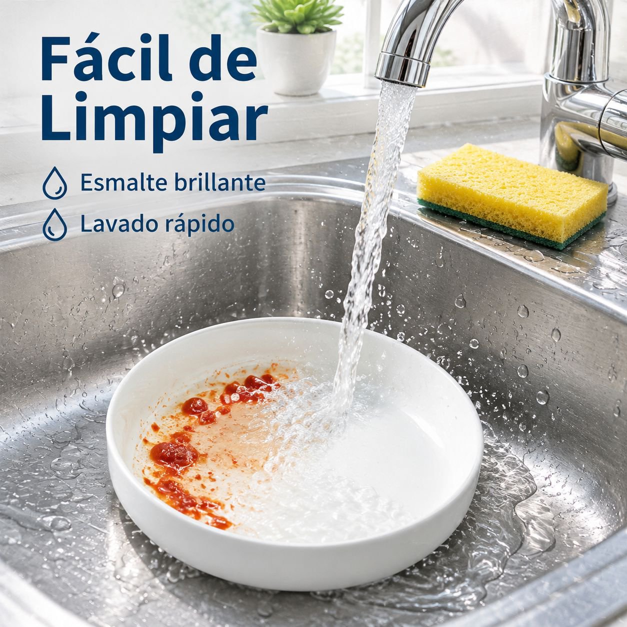 Plato de cerámica blanco puro