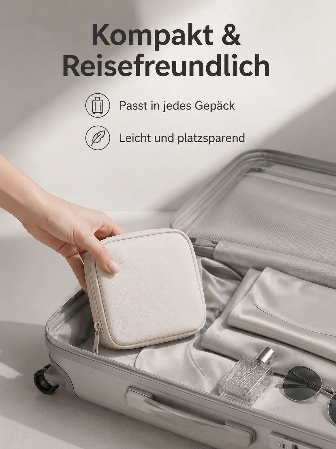 Stoßfeste zweischichtige Schmucktasche aus weichem Leder