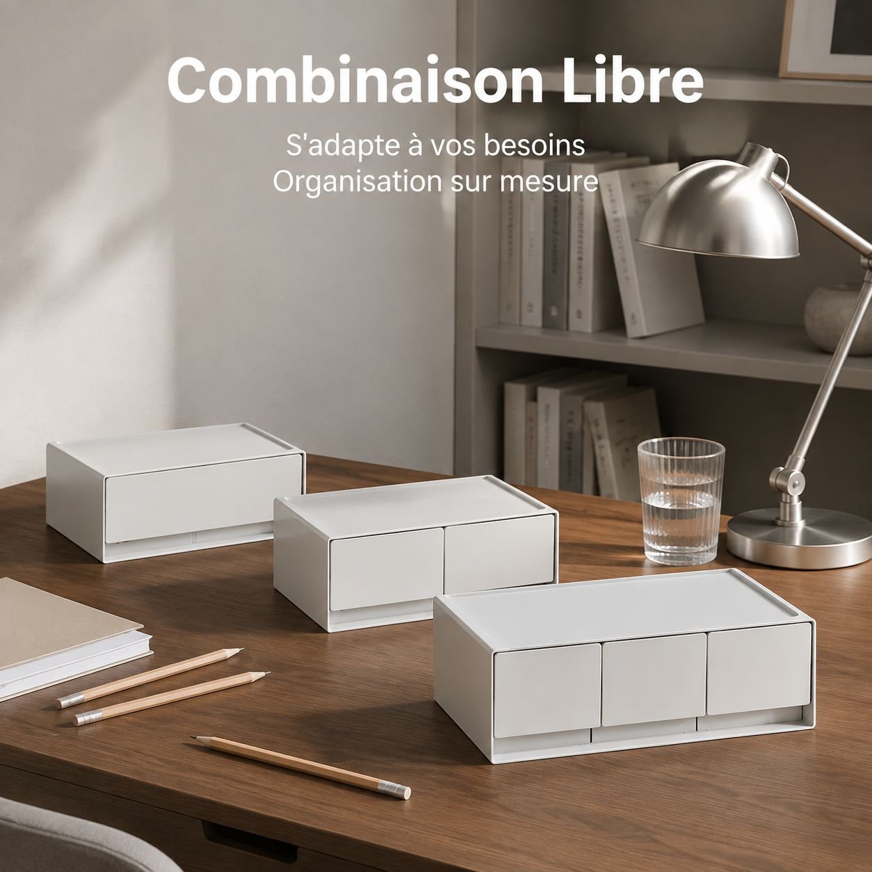 Boîte de rangement en plastique pour bureau