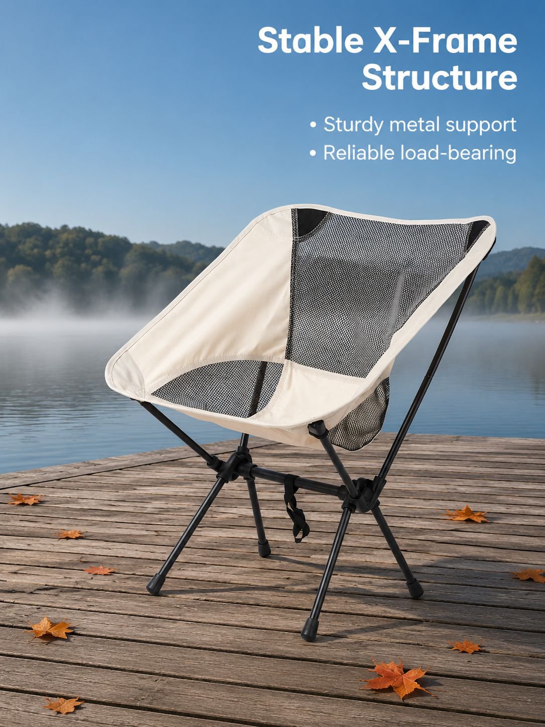 Portable fishing chair with compact folding design