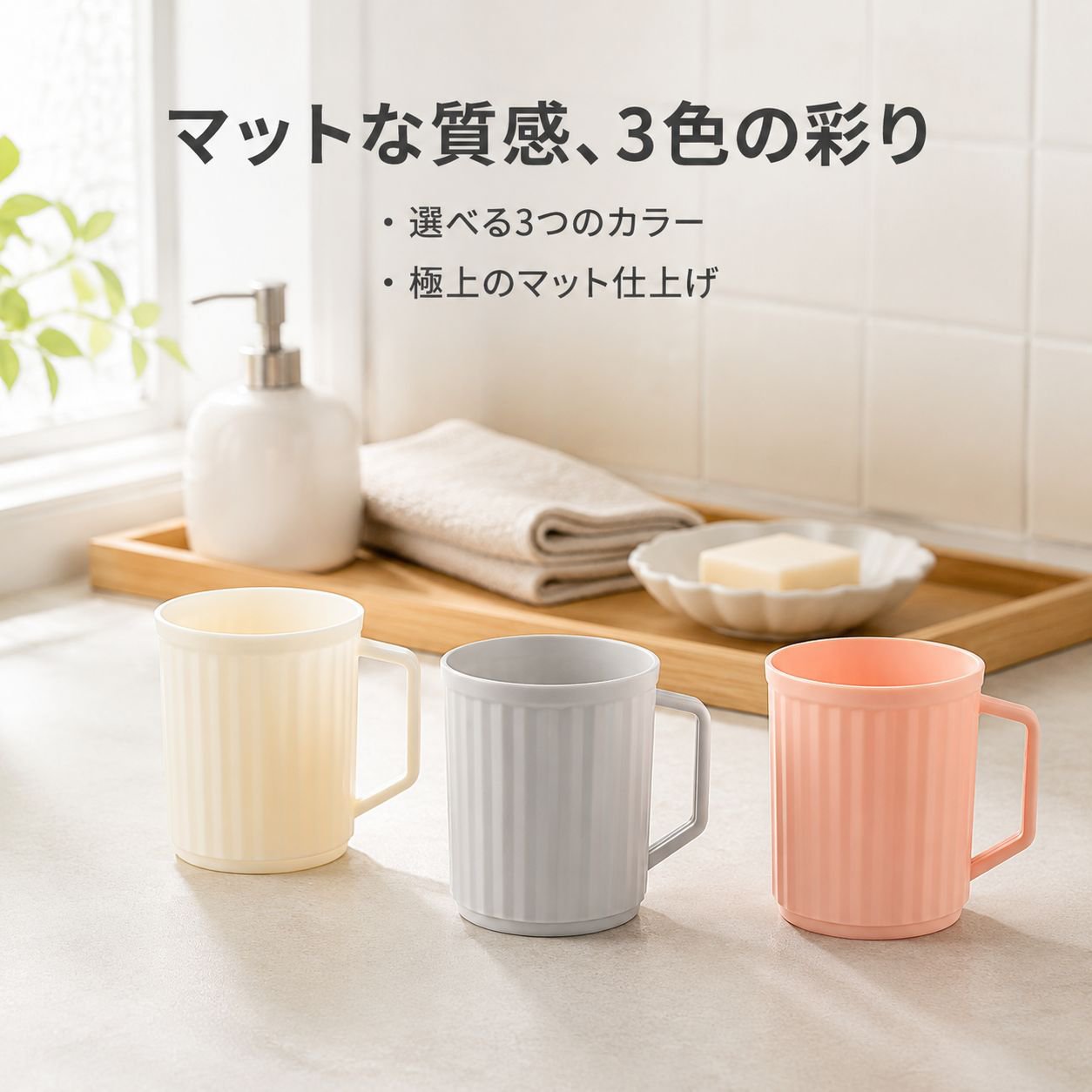 携帯用縦縞うがいコップ