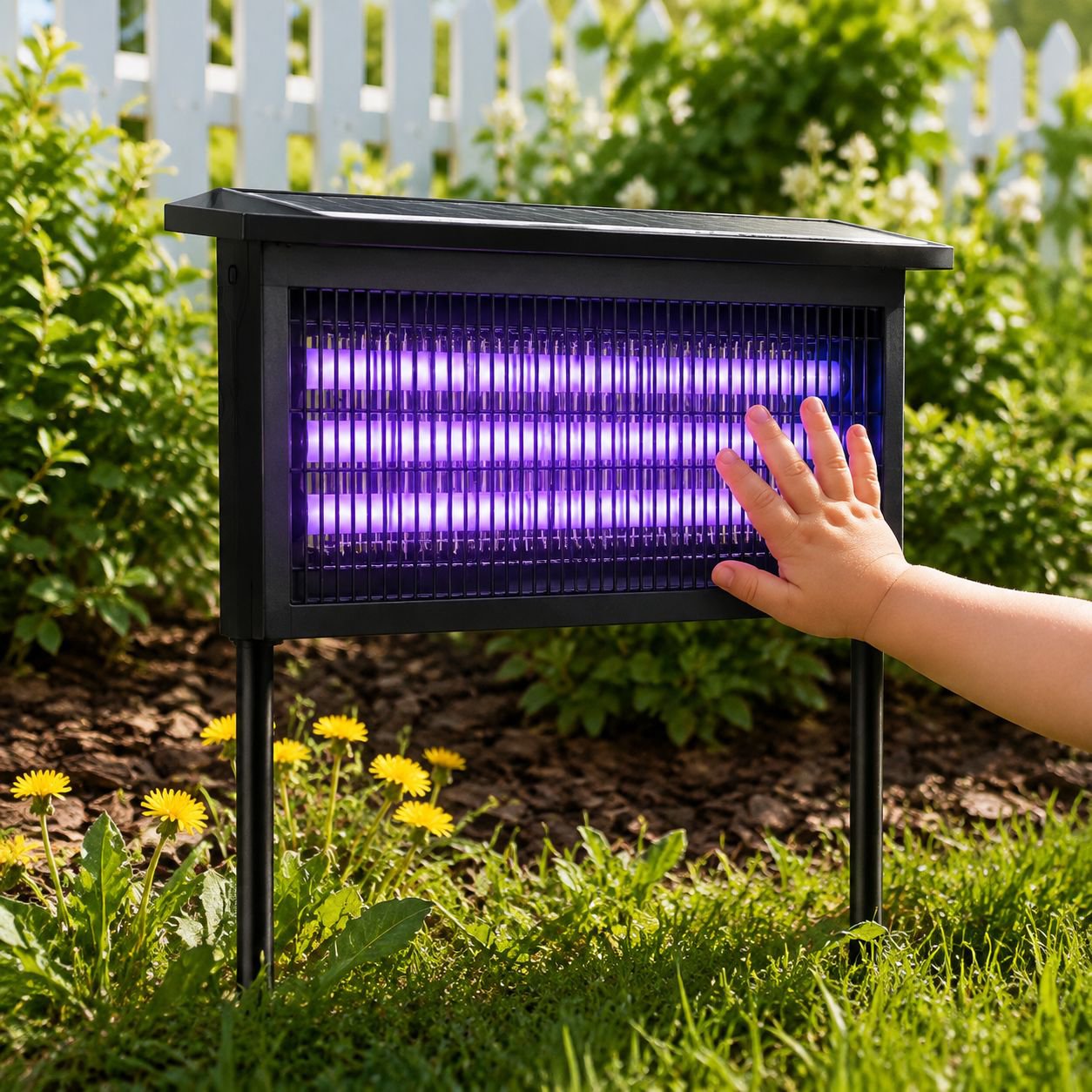 Lámpara antimosquitos solar e impermeable para jardín exterior