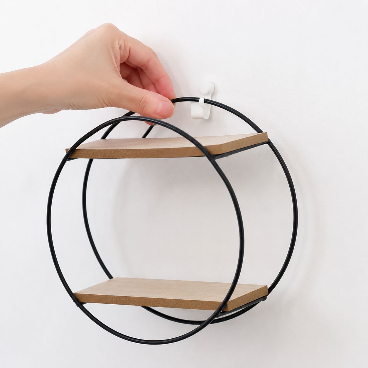 Bedroom Dormitory Decorative Wall-mounted Punch-free Storage Shelf