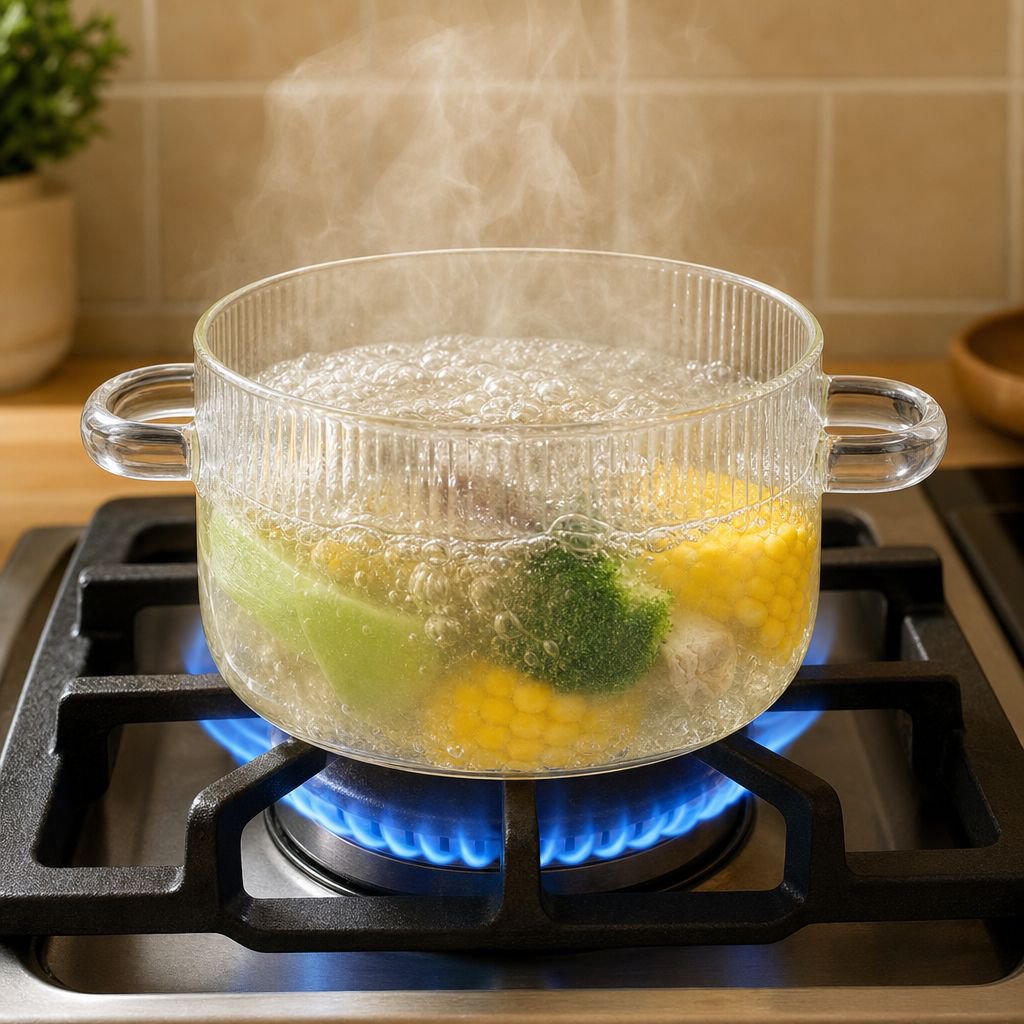 Open Flame Suitable High Borosilicate Glass Pot Household Small Hot Pot Soup and Porridge Pot