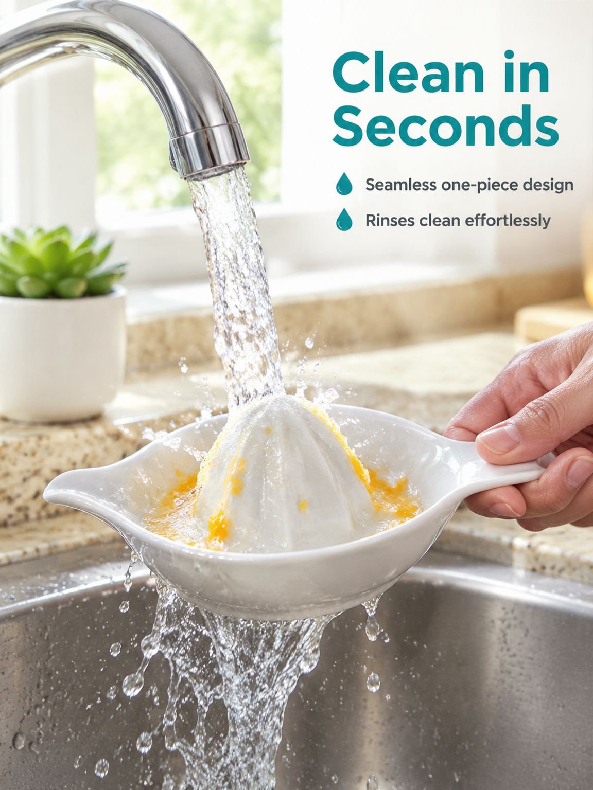 Ceramic lemon juicer for preparing fresh juice and recipes