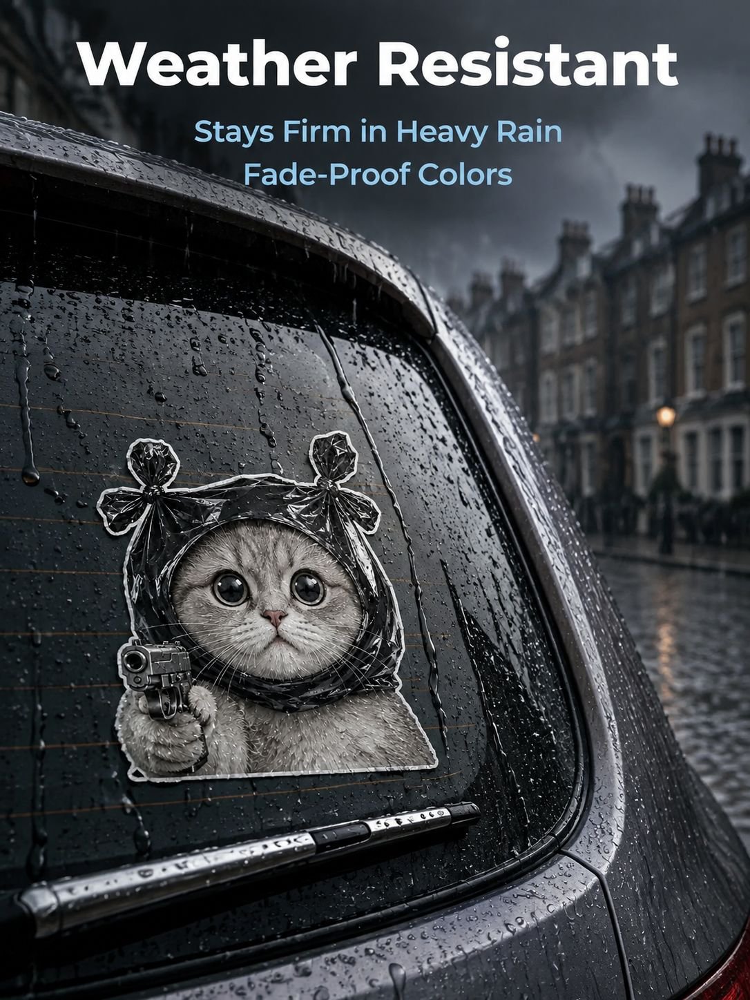 Bandit cat and dog car stickers, car window glass, electric vehicle decoration waterproof stickers