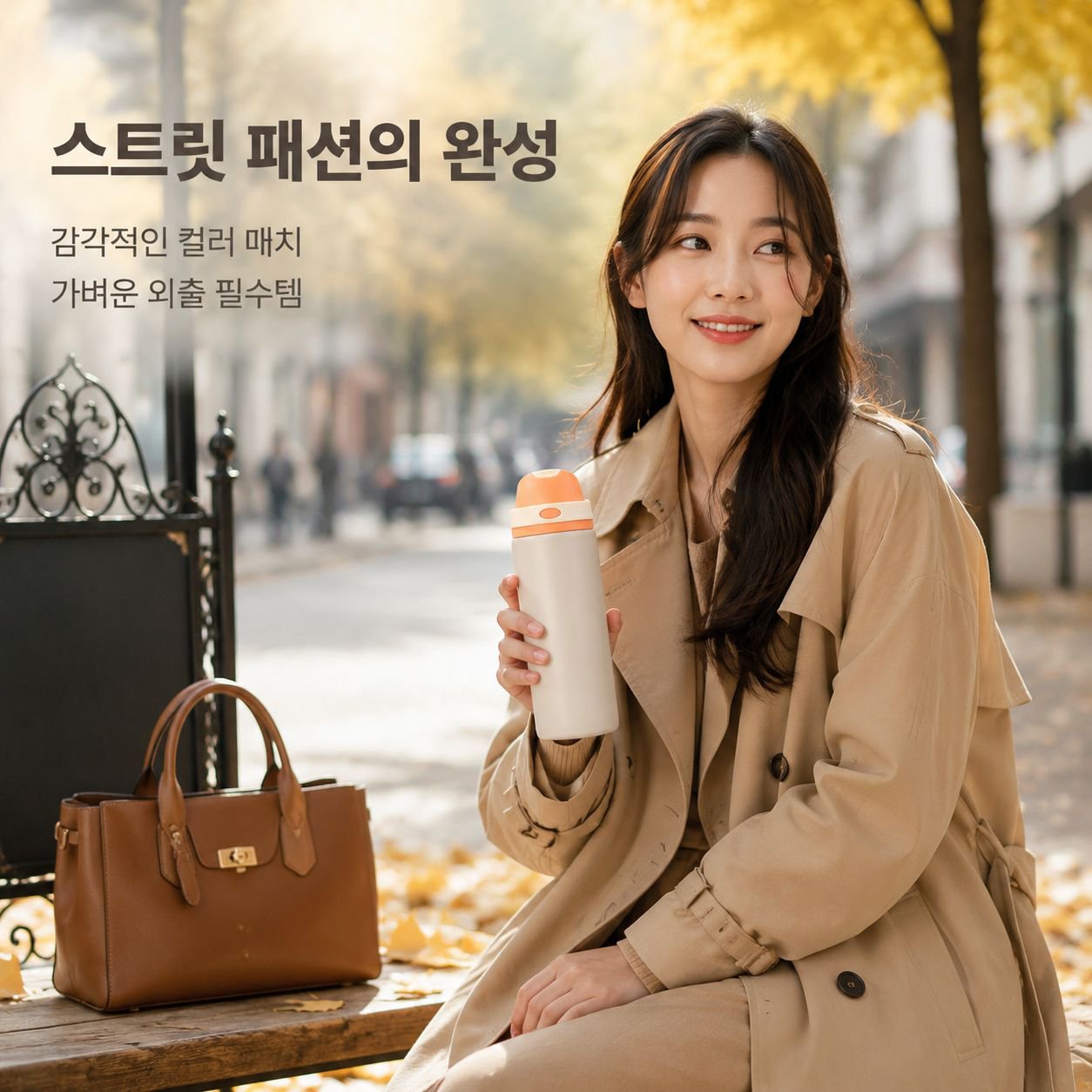 고급디자인 스테인리스 빨대컵 야외용 휴대 보온물병