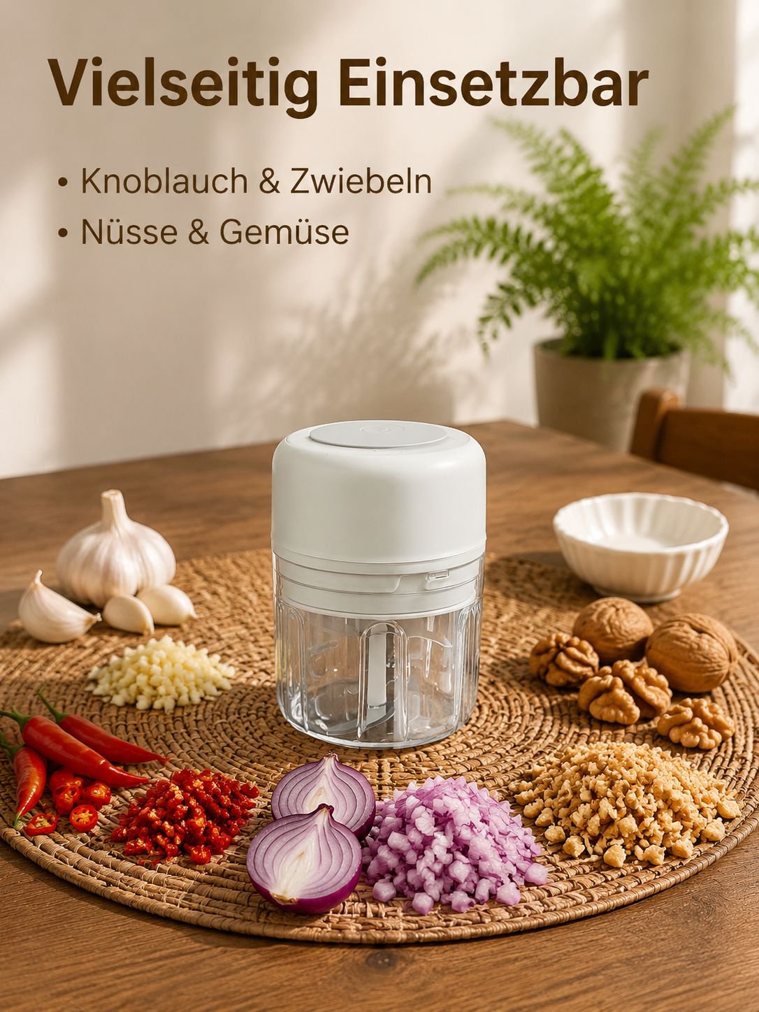 Kabelloser automatischer Knoblauchzerkleinerer