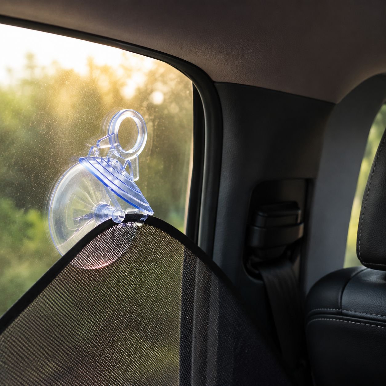 Car Curtain Suction Cup, Transparent PVC, No-Drill Installation, 4.5cm Dovetail Type