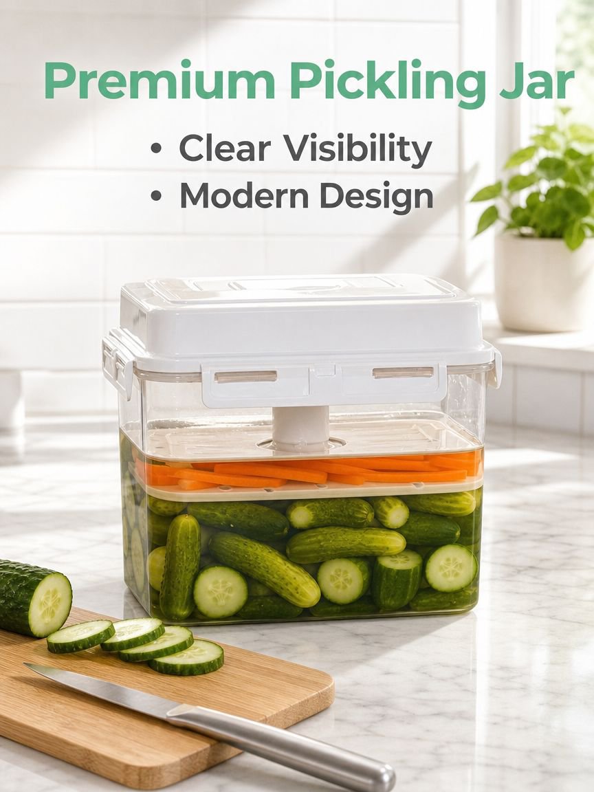Food-Grade Press-Type Pickling Jar, Large-Capacity Kitchen Storage Container