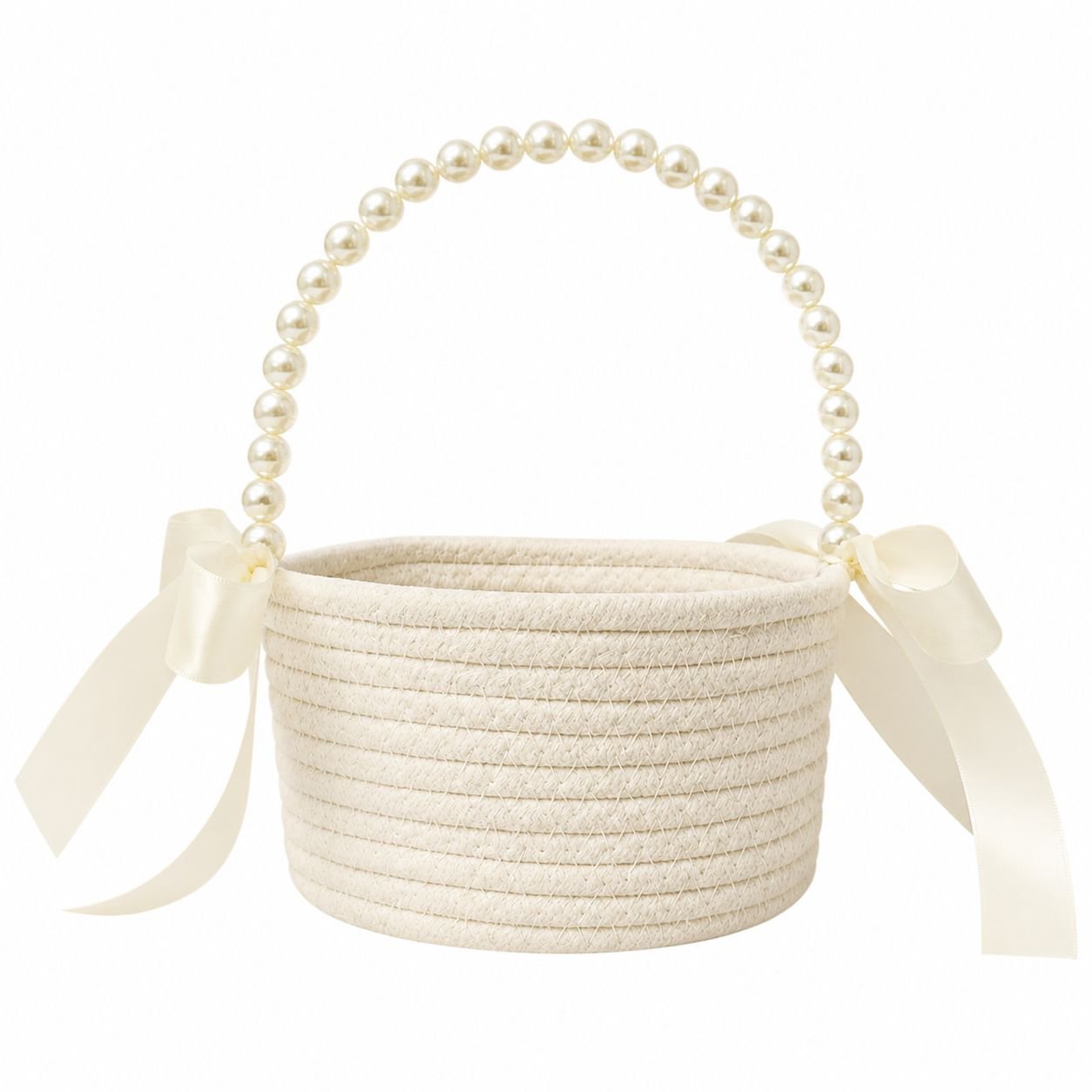 Princess Style Cotton Rope Flower Basket for Wedding