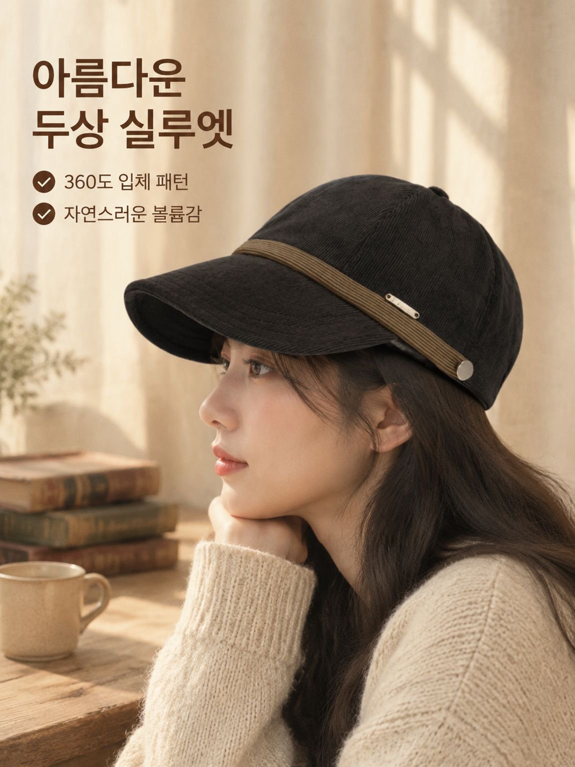  따뜻한 코듀로이 모자 