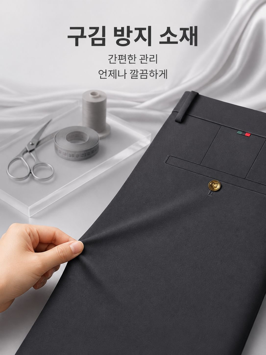 고탄력 루즈핏 스트레이트 남성 비즈니스 슬랙스