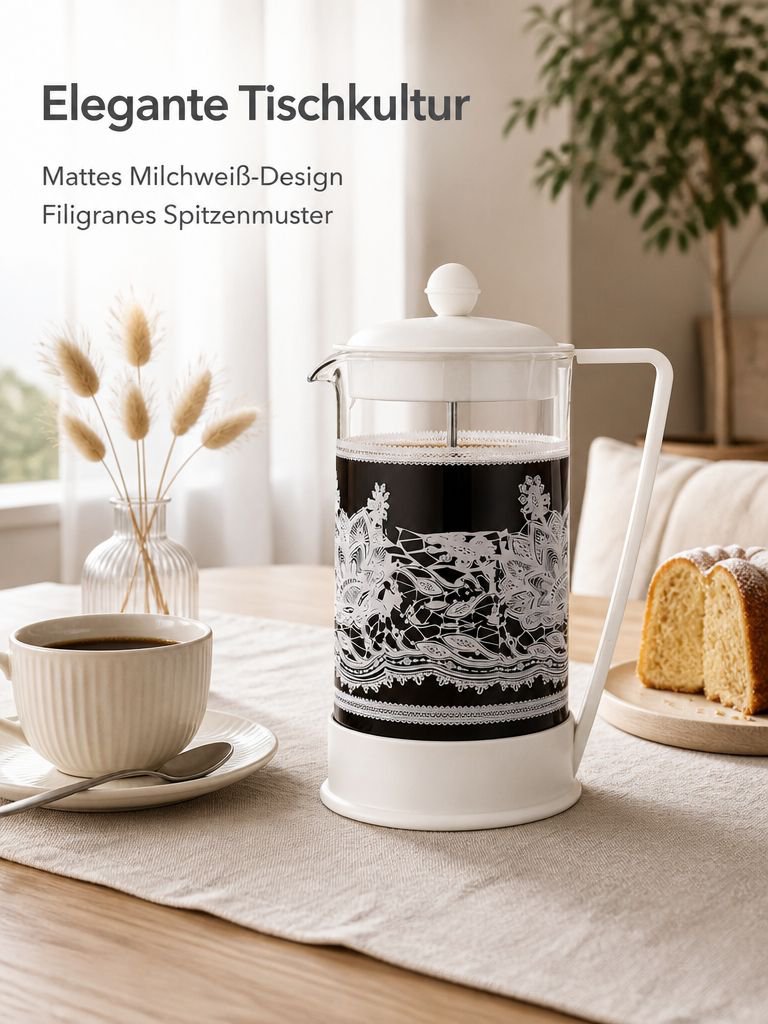 1000-ml-French-Press-Kaffeebereiter aus Glas mit Edelstahlfilter