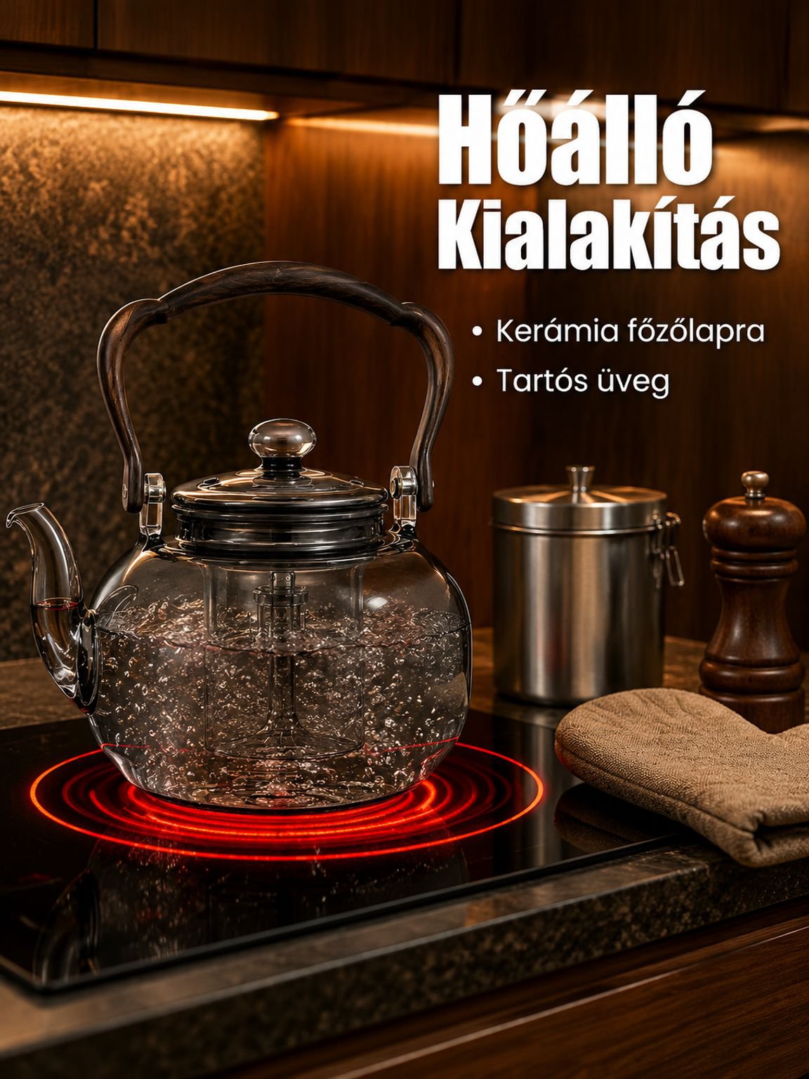 Hőálló magas bórszilikát üveg teáskészlet