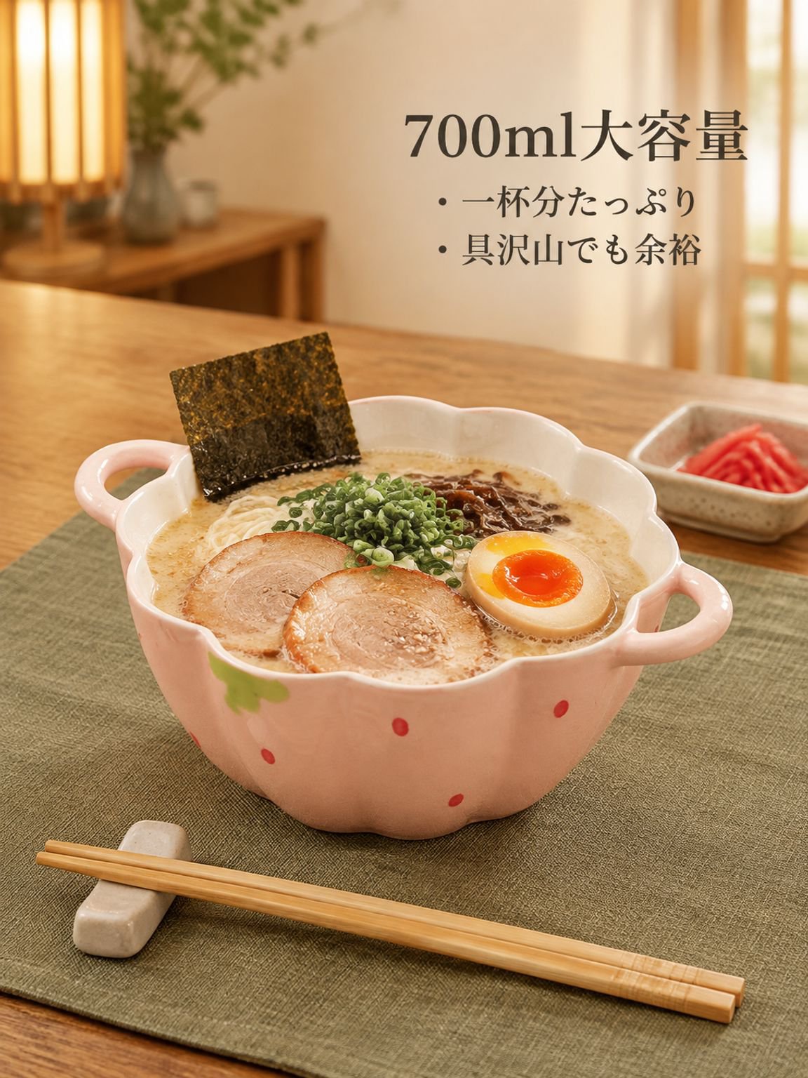 両手付き陶磁器ボウル
