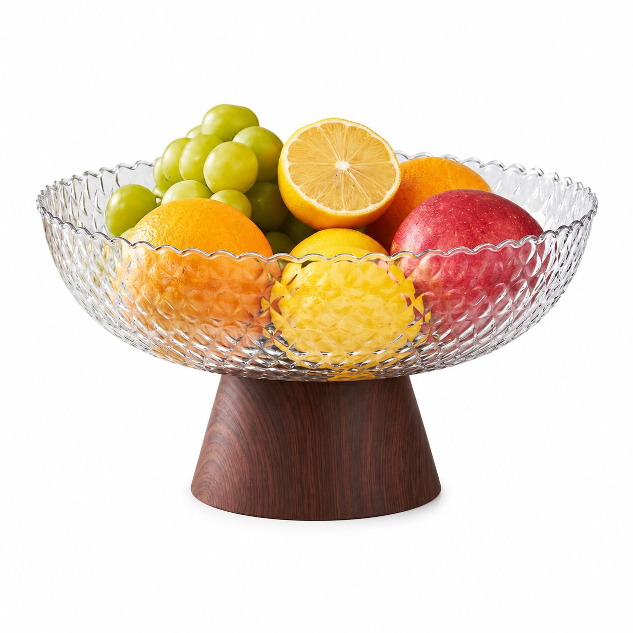 Retro wooden pattern fruit dish and tea table set, high-end design details