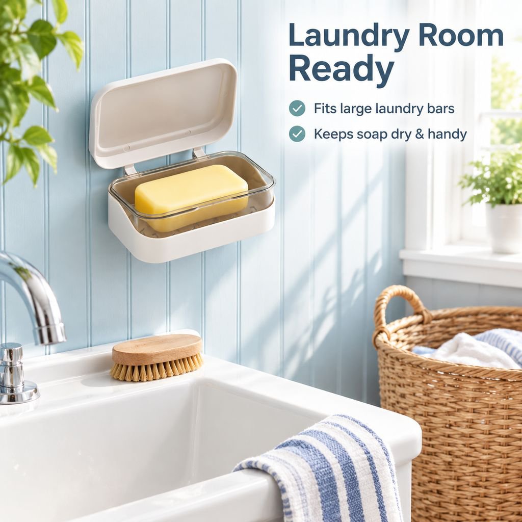 Minimalist and practical non-drill soap holder