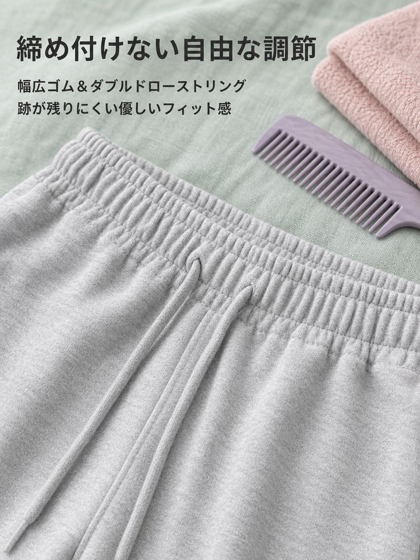 無地でシンプルなスウェットパンツの質感
