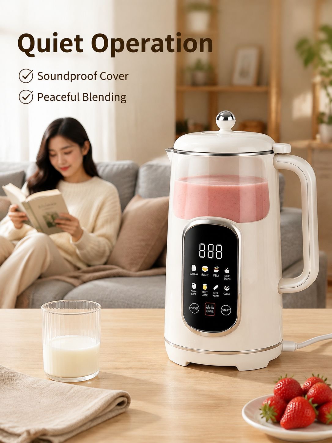 New household silent high-speed blender, fully automatic, no cooking, no filtering, residue-free, mu