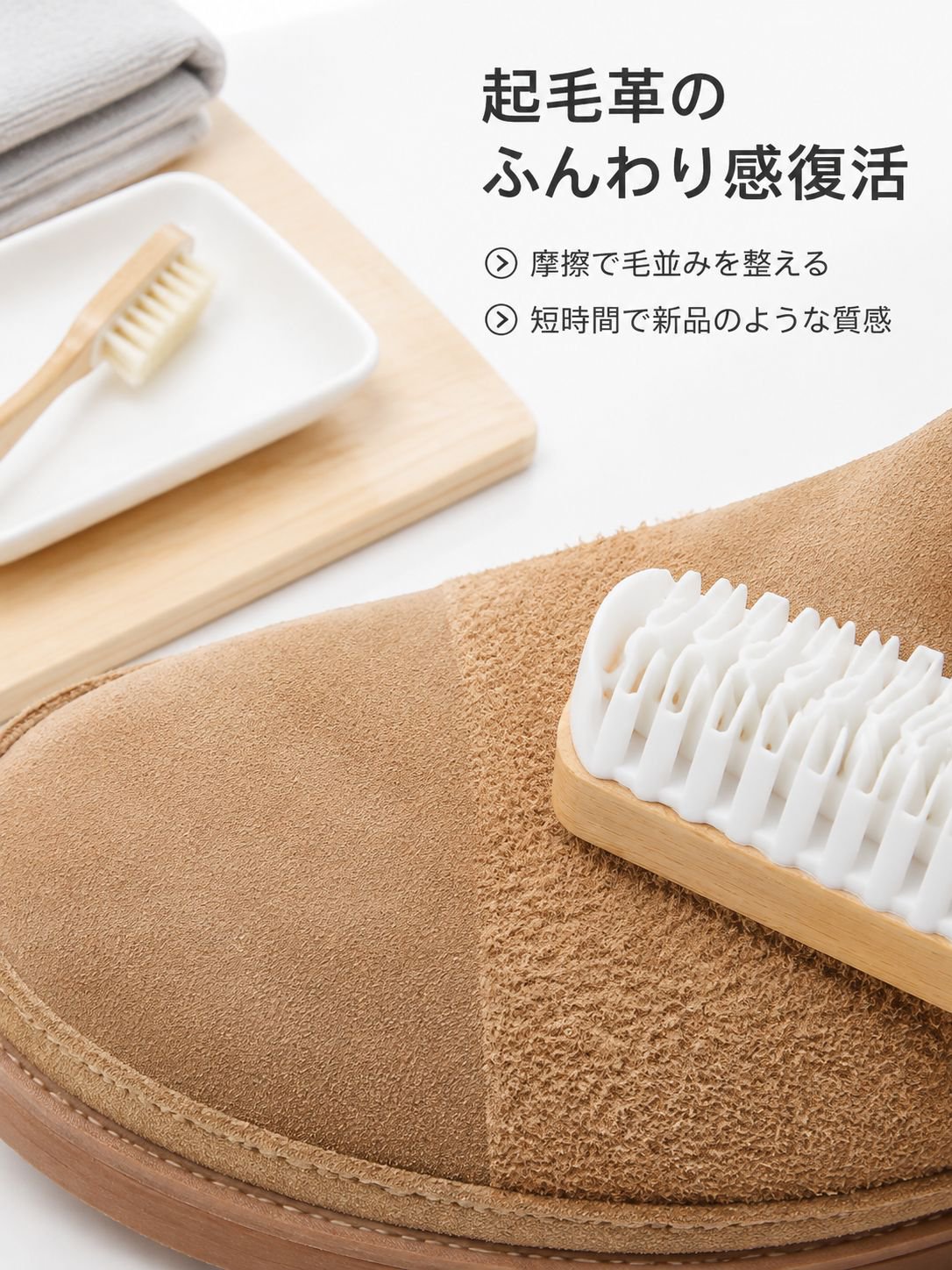 スエード・鹿革靴用生ゴムブラシ・クリーニング消しゴムセット