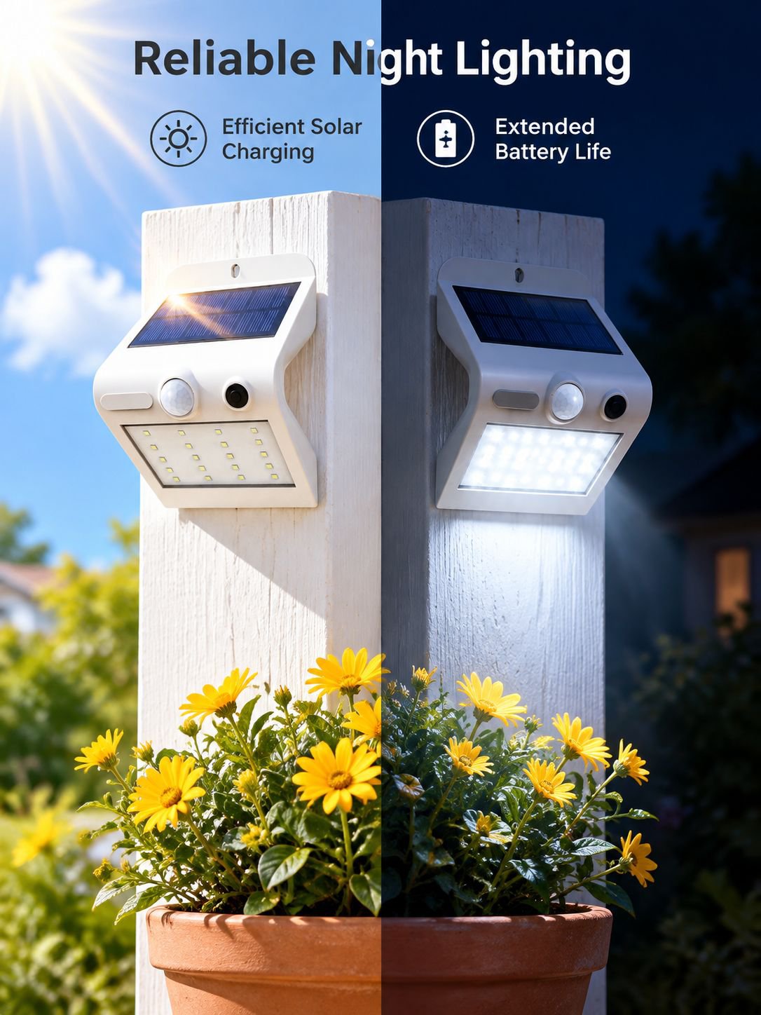 Solar Wall Light Waterproof Outdoor Human Sensor