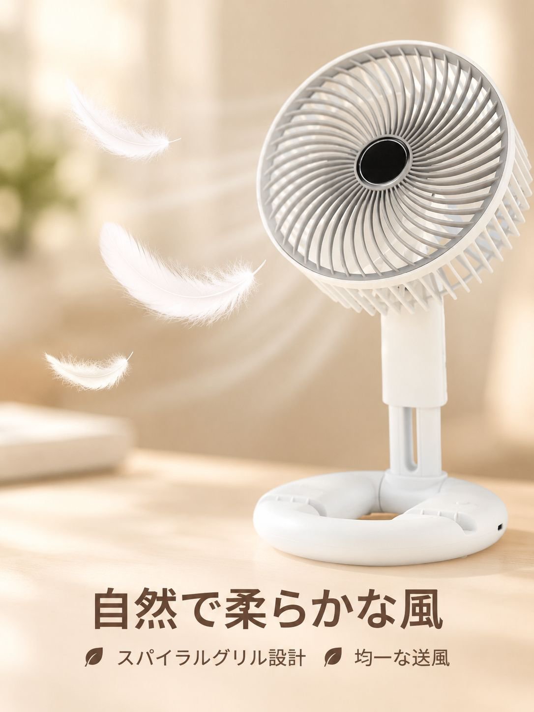 折りたたみサーキュレーション卓上扇風機