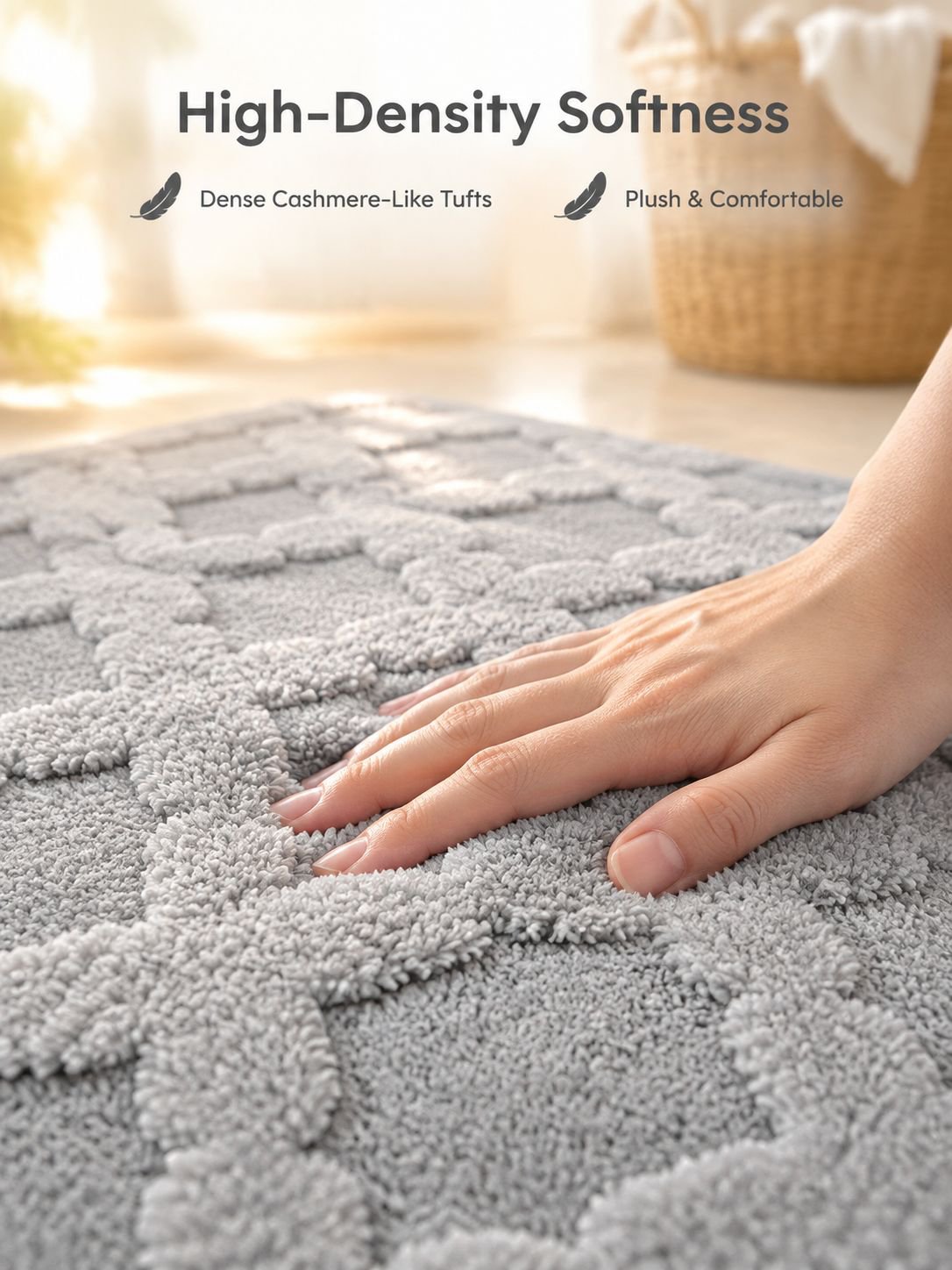 Imitation cashmere floor mat with water absorption and anti slip properties