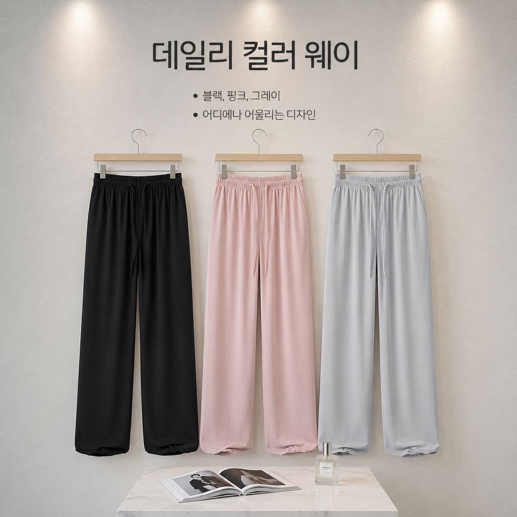 하이웨이스트 슬림핏 쿨링 셰이크 팬츠