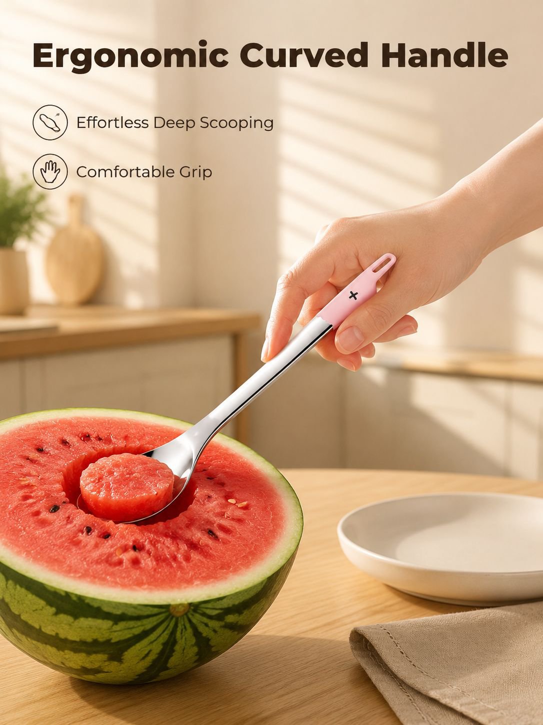 Stainless Steel Cartoon Duck Watermelon Spoon Multifunctional Stylish Tableware