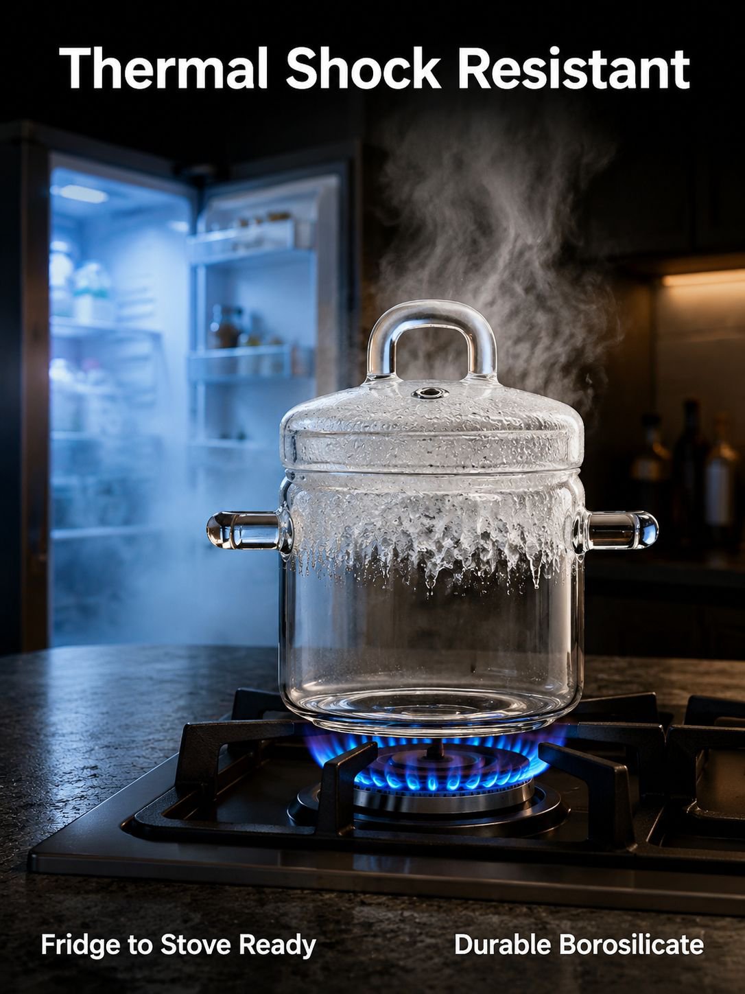 Double-eared glass soup pot