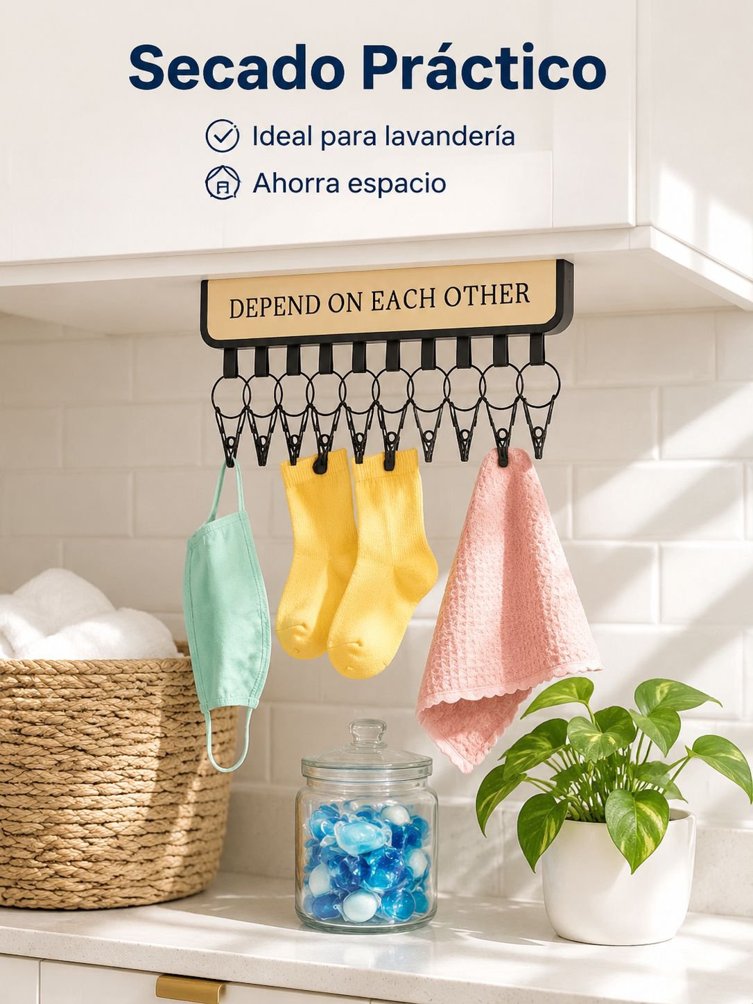 Tendedero autoadhesivo para armario, colgador multifuncional de ropa, sombreros y calcetines