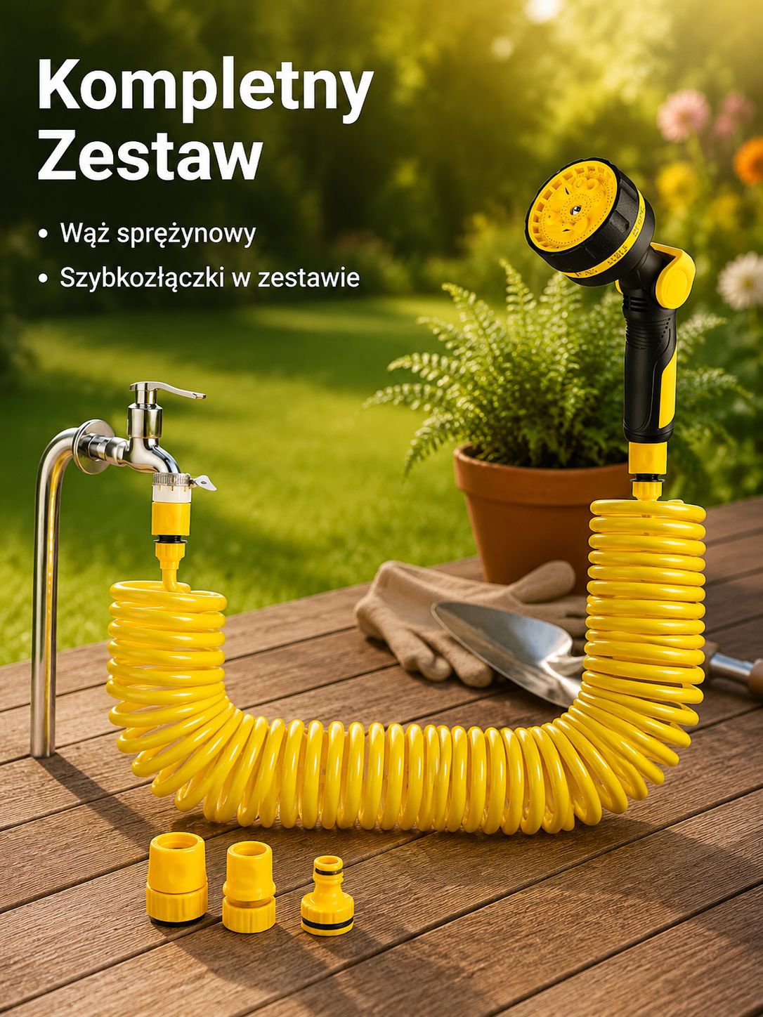 Wielofunkcyjny wysokociśnieniowy pistolet do mycia samochodu i podlewania ogrodu – zestaw