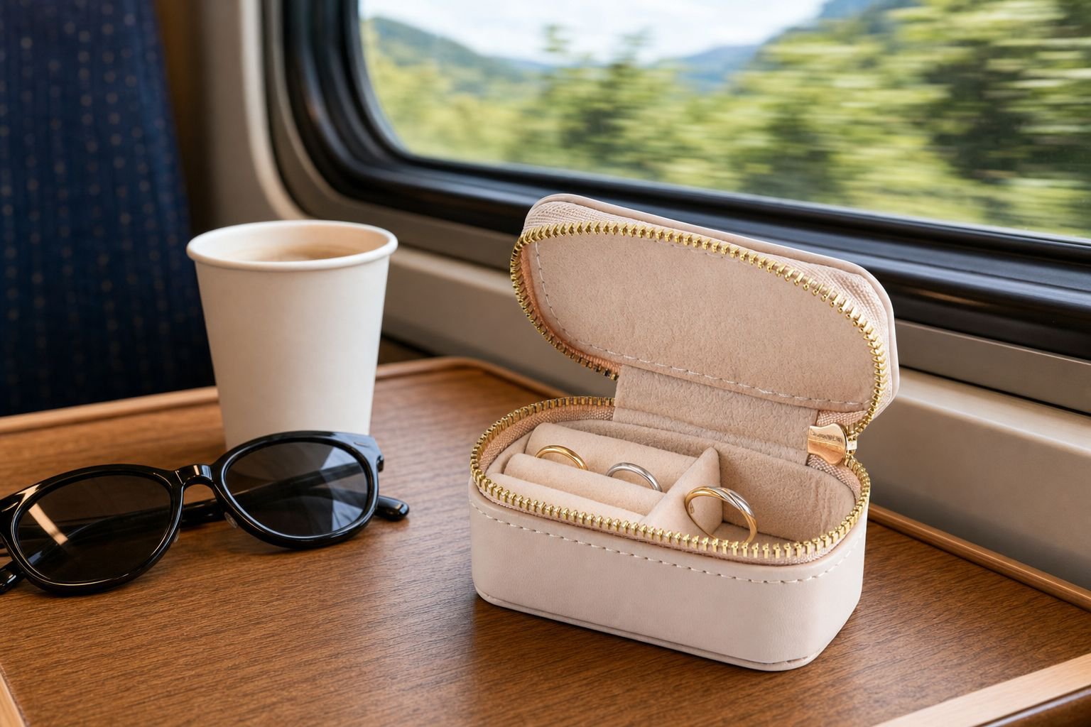 Small portable jewelry case for handbags
