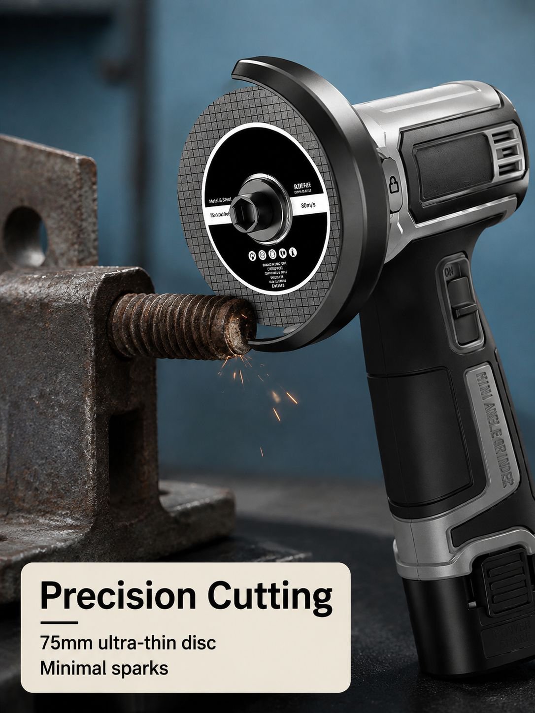 Rechargeable angle grinder with battery pack