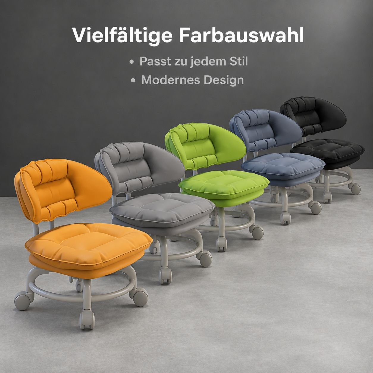 Multifunktionaler kleiner Sessel mit Universalrollen