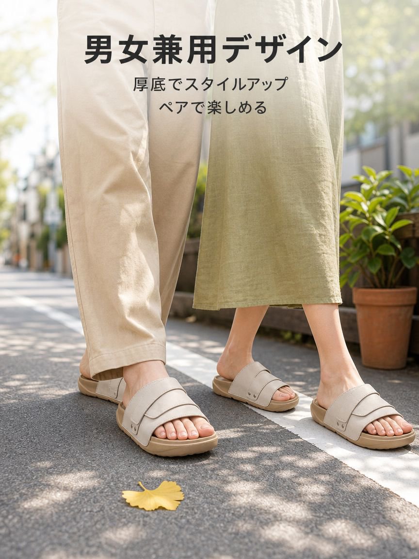 夏用ユニセックススリッポンベルクロ滑り止め厚底ファッショナブルサンダル